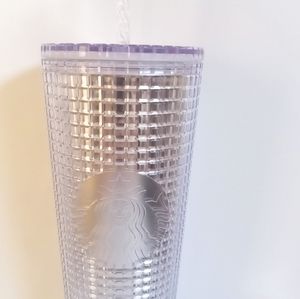 Starbucks Silver Disco Grid Venti Tumbler 24oz